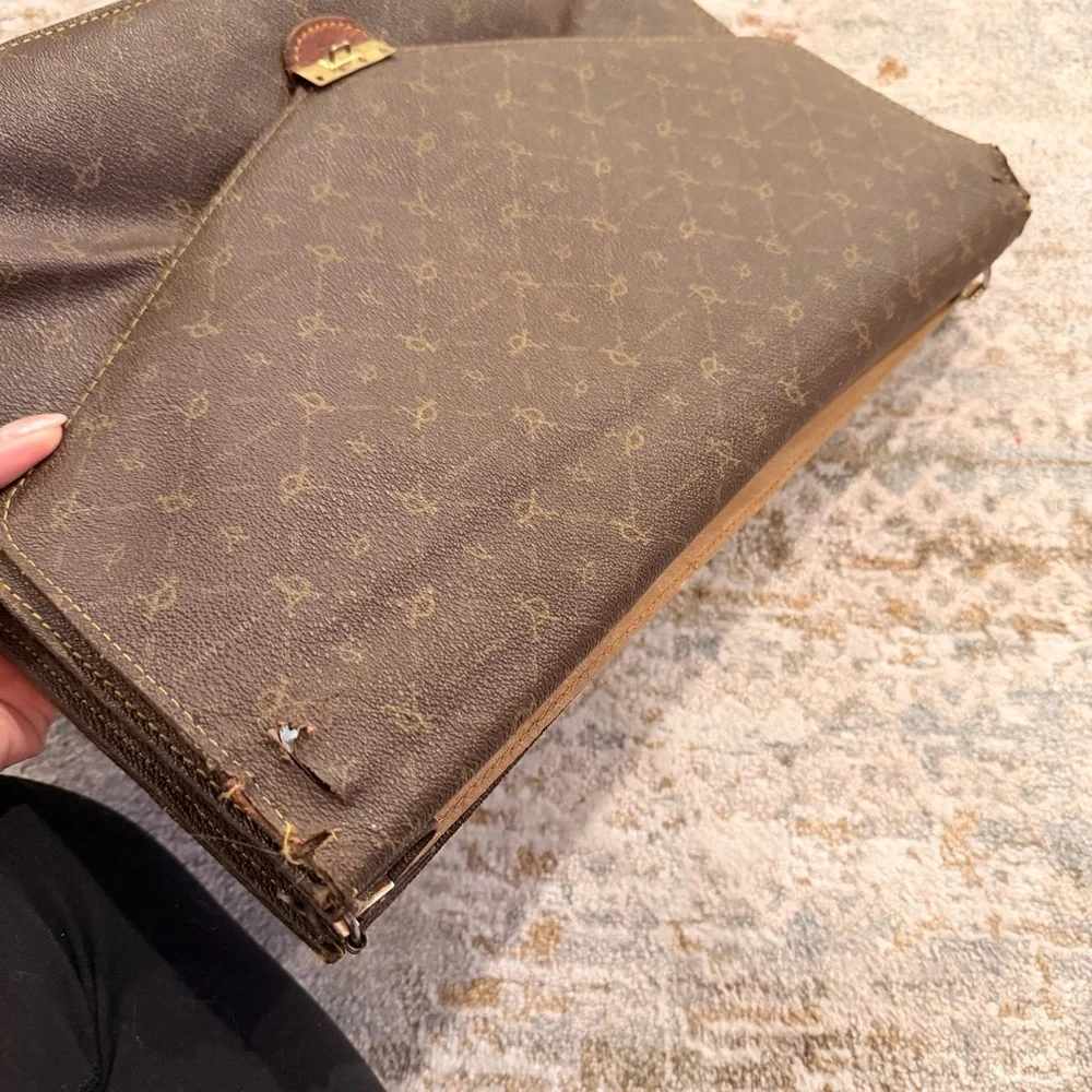Vintage | Yves Carreau Brown Patterned Briefcase
